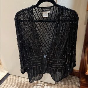Black Sequin Women's tie top!  Great to ring in the new year.